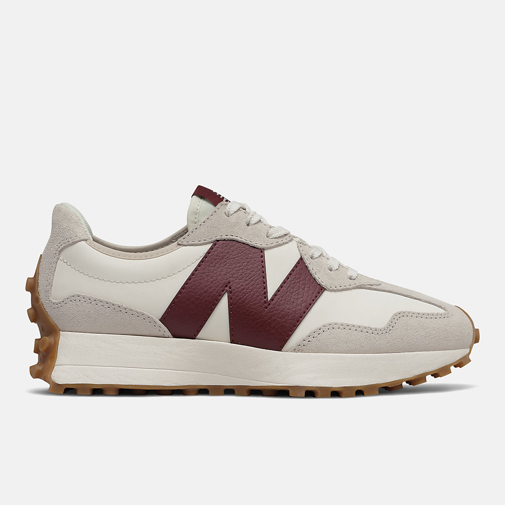 New Balance 327 Shoes Moonbeam with Classic Burgundy